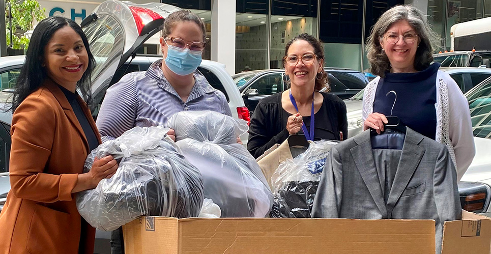 New York Latino Network ERG OBT Suit Drive (2022); featuring Daphne Estevez, Ashley Ball (OBT), Deborah Gonzalez , Rose Marie Glazer